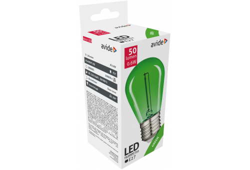Dekor LED Filament fényforrás 0.6W E27 Zöld