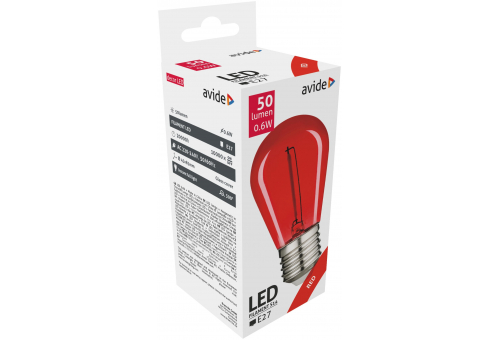 Dekor LED Filament fényforrás 0.6W E27 Piros
